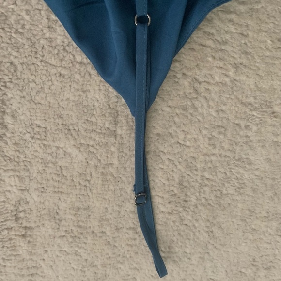 Madewell Sandstar Silk Sleeveless Tulip Mini Dress Peacock Blue Size 10 - Picture 8 of 8